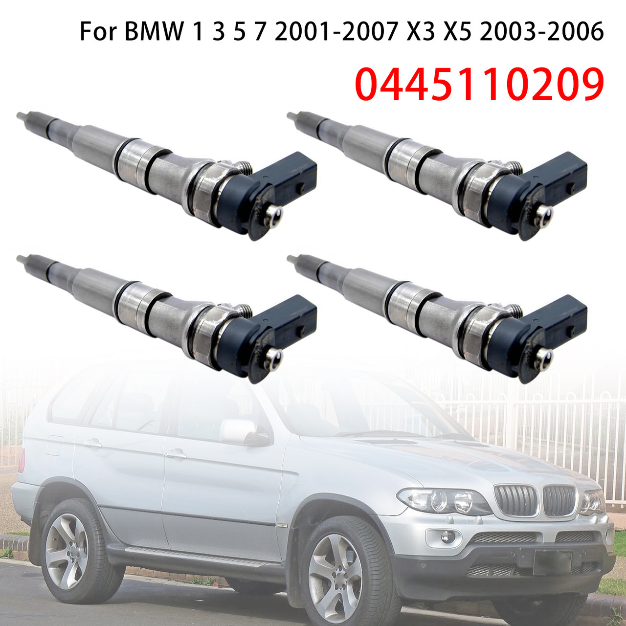 4Pcs Fuel Injector For BMW 1 3 5 7 2001-2007 X3 X5 2003-2006 0445110209