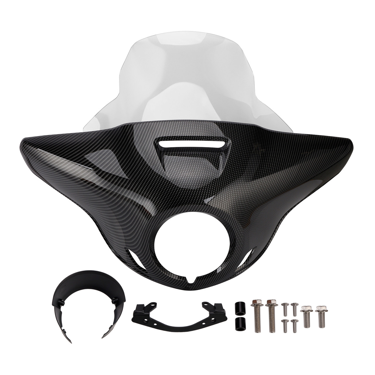 Windshield Headlight Fairing fit for CMX1100 Rebel 21-24 Simulated Carbon+Clear