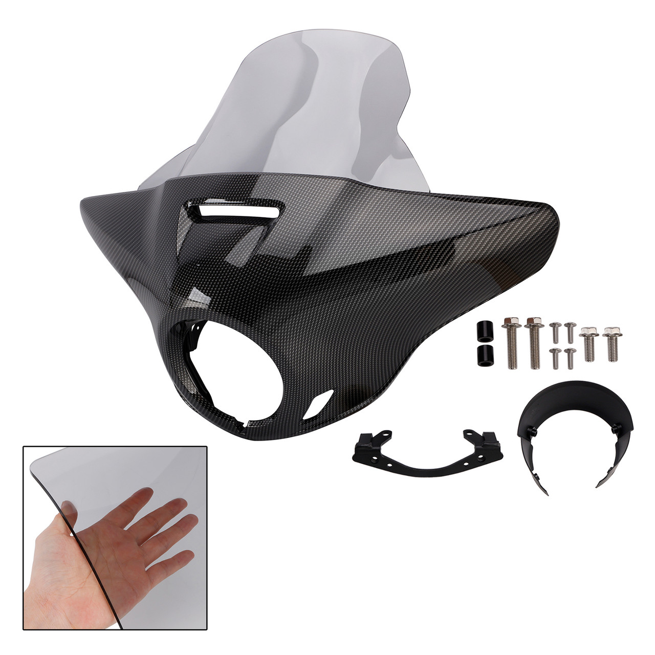 Windshield Headlight Fairing fit for CMX1100 Rebel 21-24 Simulated Carbon+Gray