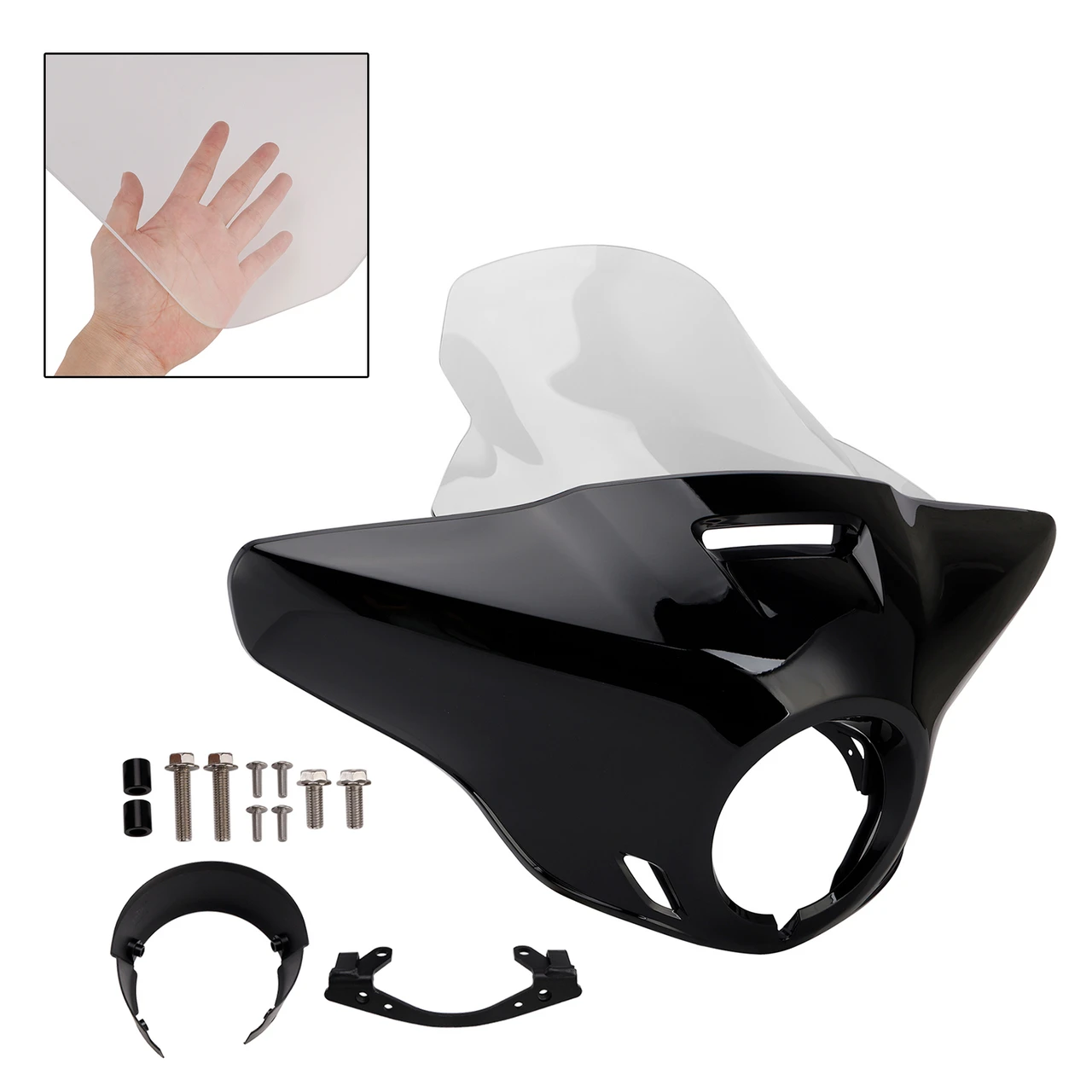 Windshield Headlight Fairing fit for CMX1100 Rebel 21-24 Gloss Black+Clear