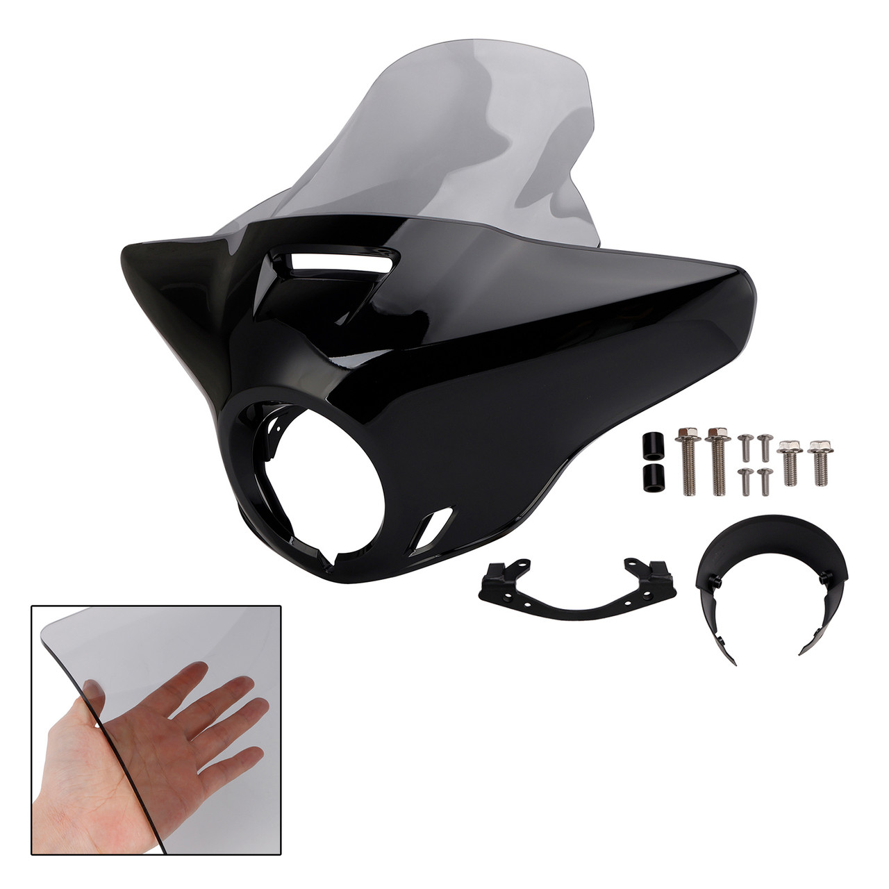 Windshield Headlight Fairing fit for CMX1100 Rebel 21-24 Gloss Black+Gray
