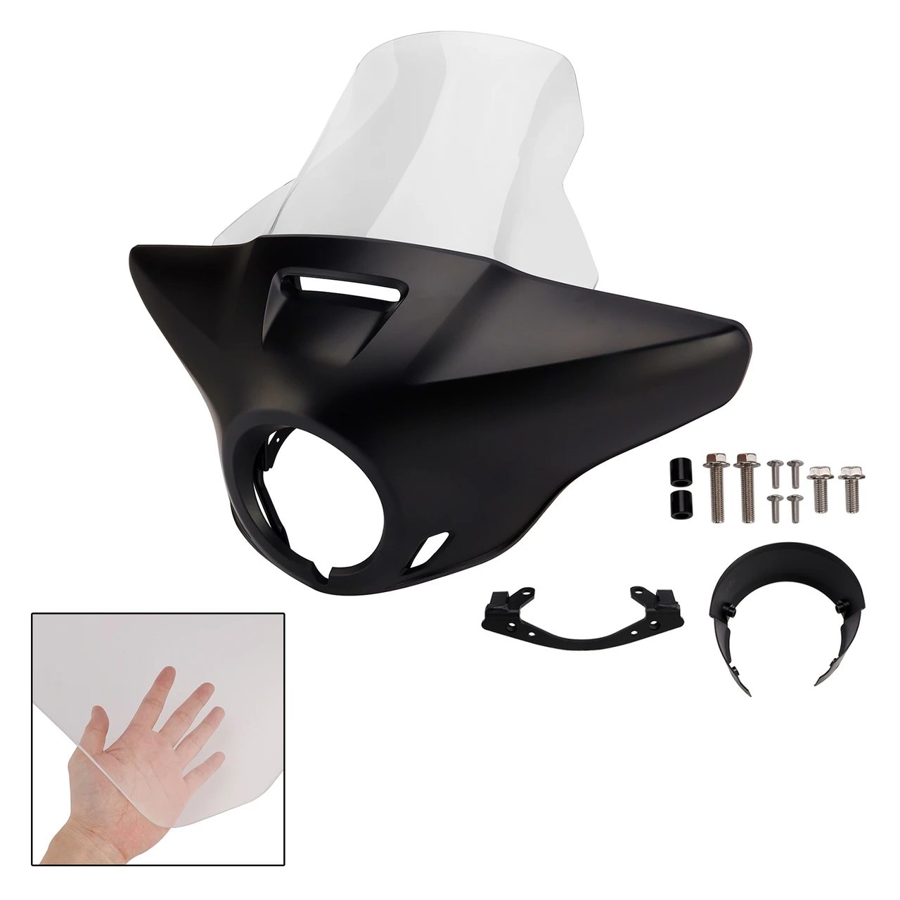 Windshield Headlight Fairing fit for CMX1100 Rebel 21-24 Matt Black+Clear