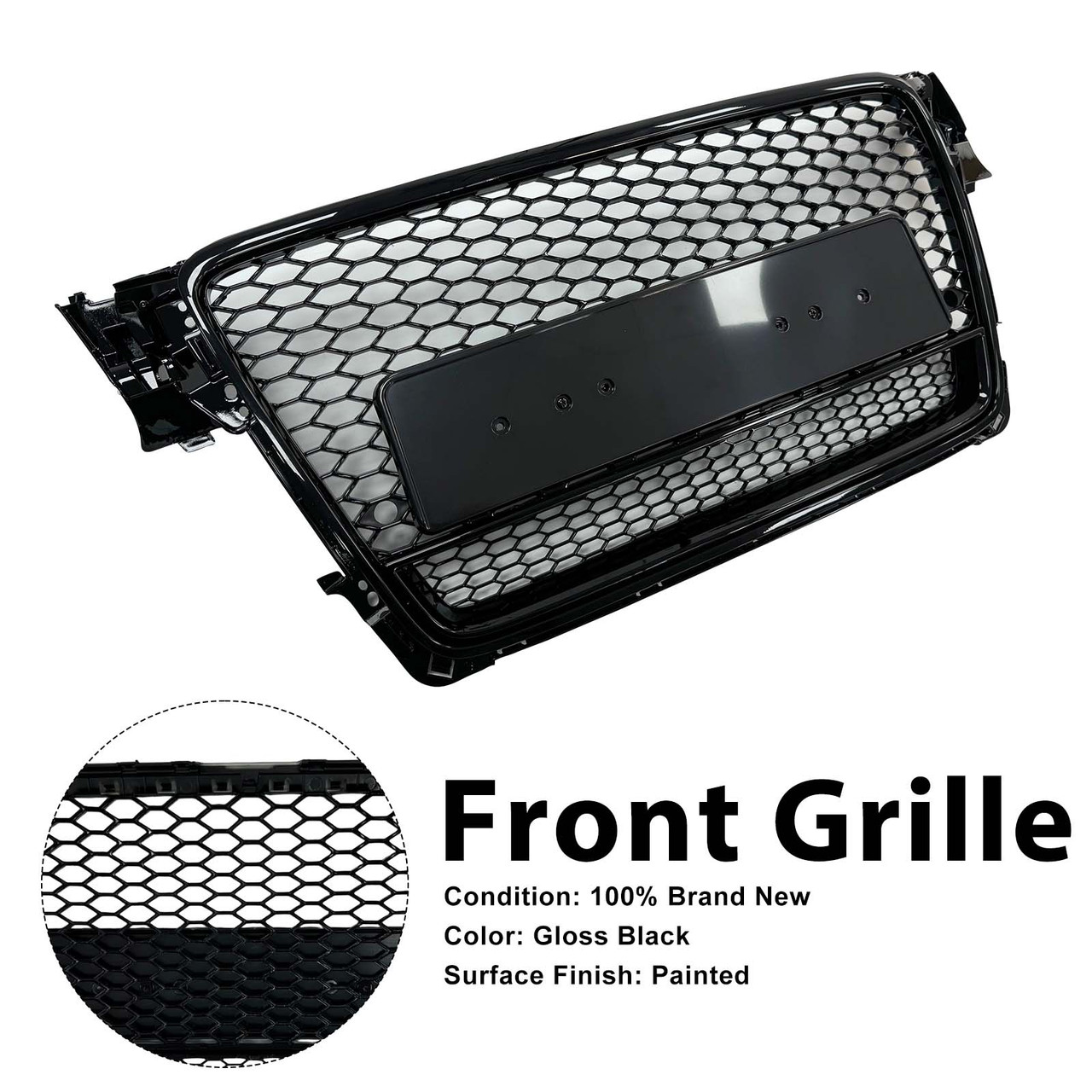 RS4?Style Honeycomb Sport Mesh Hex Grill Grille Fit Audi A4/S4 B8 2009?2012