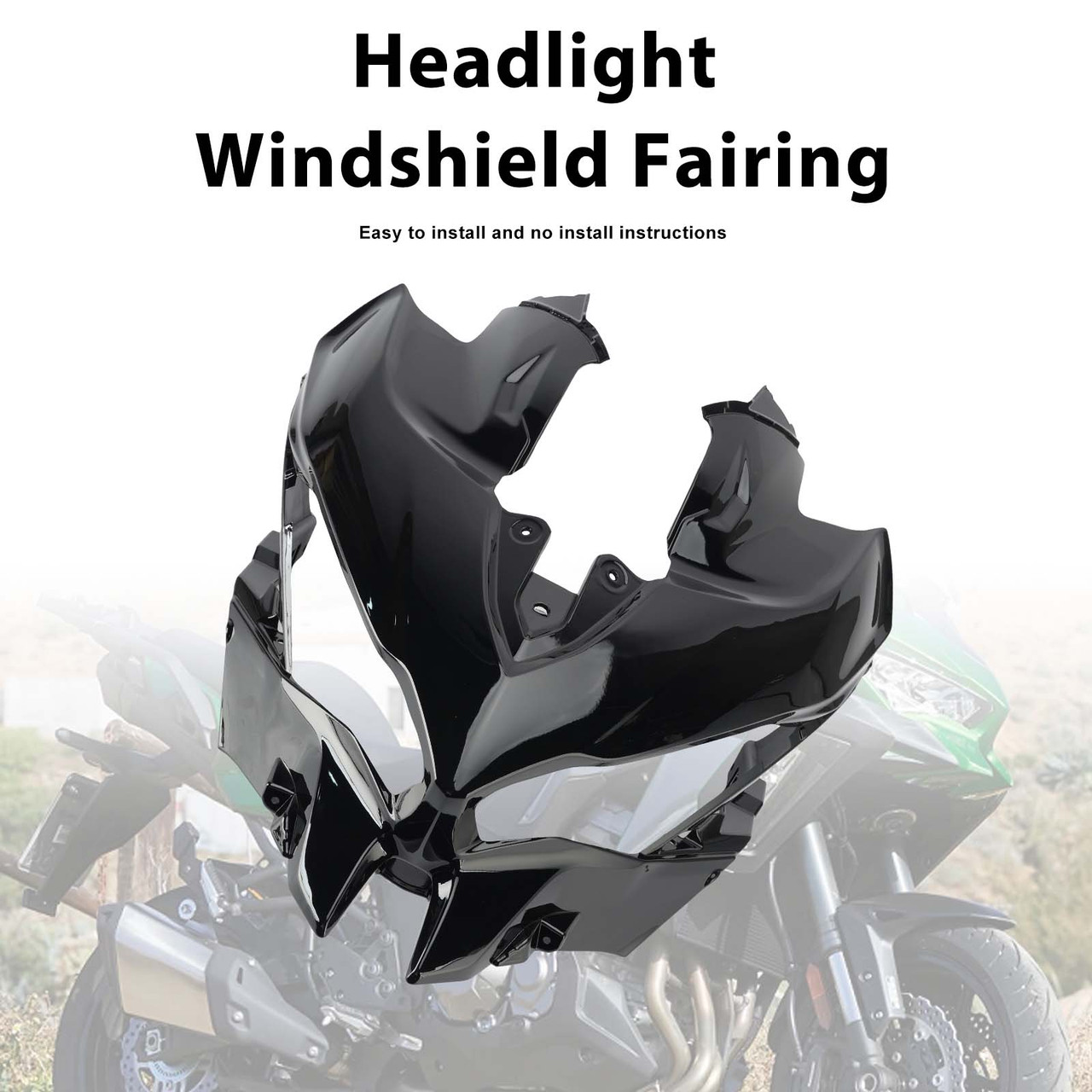 Headlight Windshield Cover Fairing For Kawasaki Versys 1000 2019-2024 Black