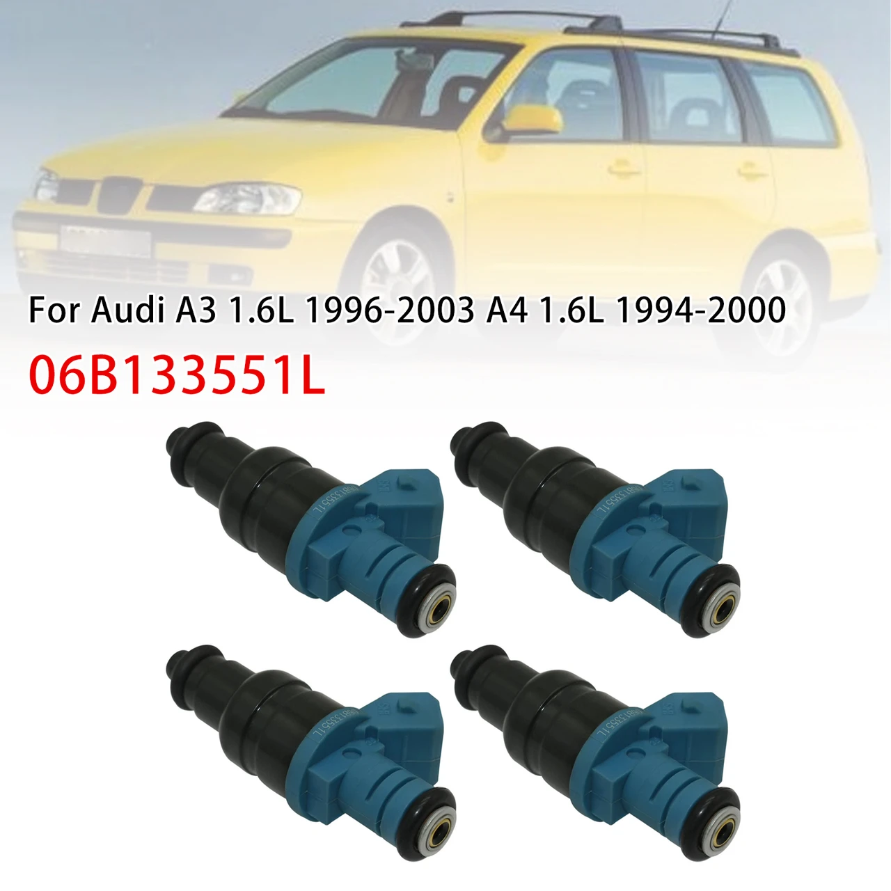 4Pcs Fuel Injector For Audi A3 1.6L 1996-2003 A4 1.6L 1994-2000 06B133551L