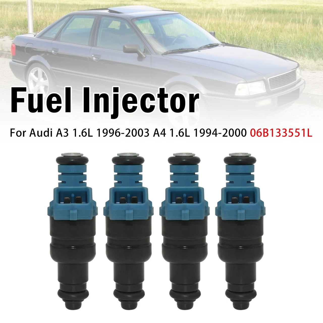 4Pcs Fuel Injector For Audi A3 1.6L 1996-2003 A4 1.6L 1994-2000 06B133551L