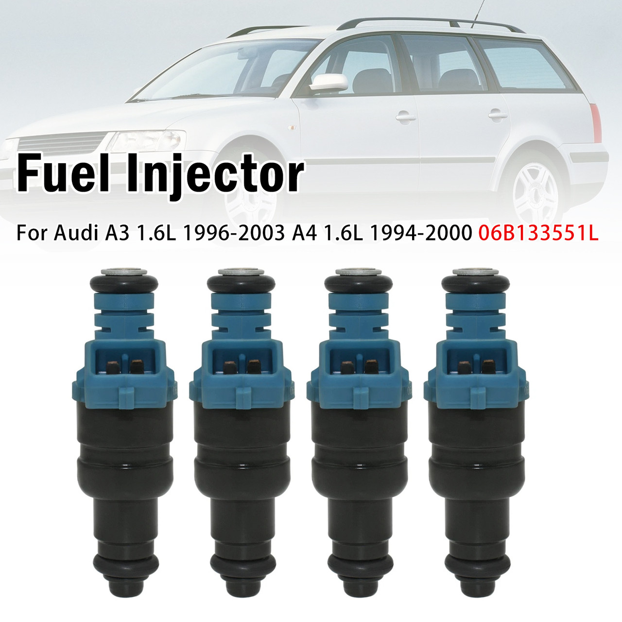 4Pcs Fuel Injector For Audi A3 1.6L 1996-2003 A4 1.6L 1994-2000 06B133551L