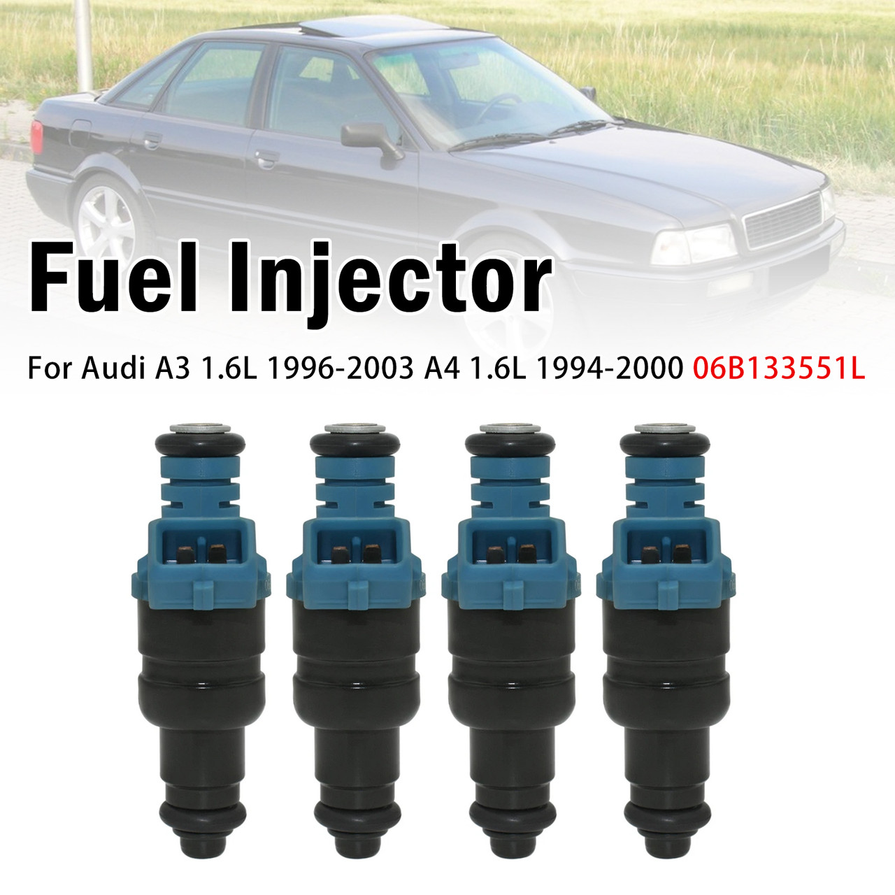 4Pcs Fuel Injector For Audi A3 1.6L 1996-2003 A4 1.6L 1994-2000 06B133551L