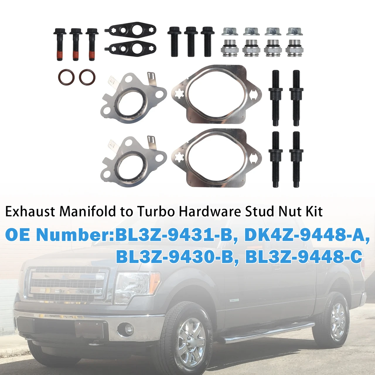 Exhaust Manifold to Turbo Hardware Stud Nut Kit for Ford 3.5L EcoBoost V6