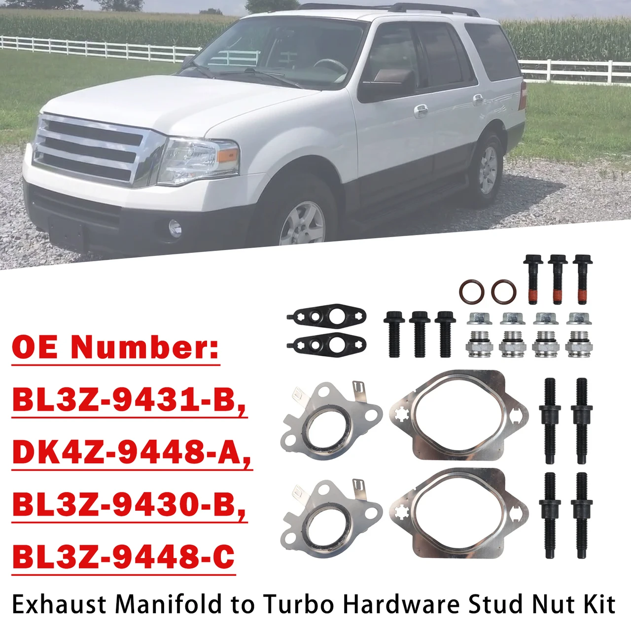 Exhaust Manifold to Turbo Hardware Stud Nut Kit for Ford 3.5L EcoBoost V6