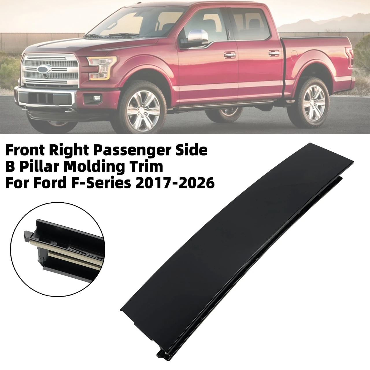 Front Right Passenger Side B Pillar Molding Trim For Ford F-Series 2017-2026