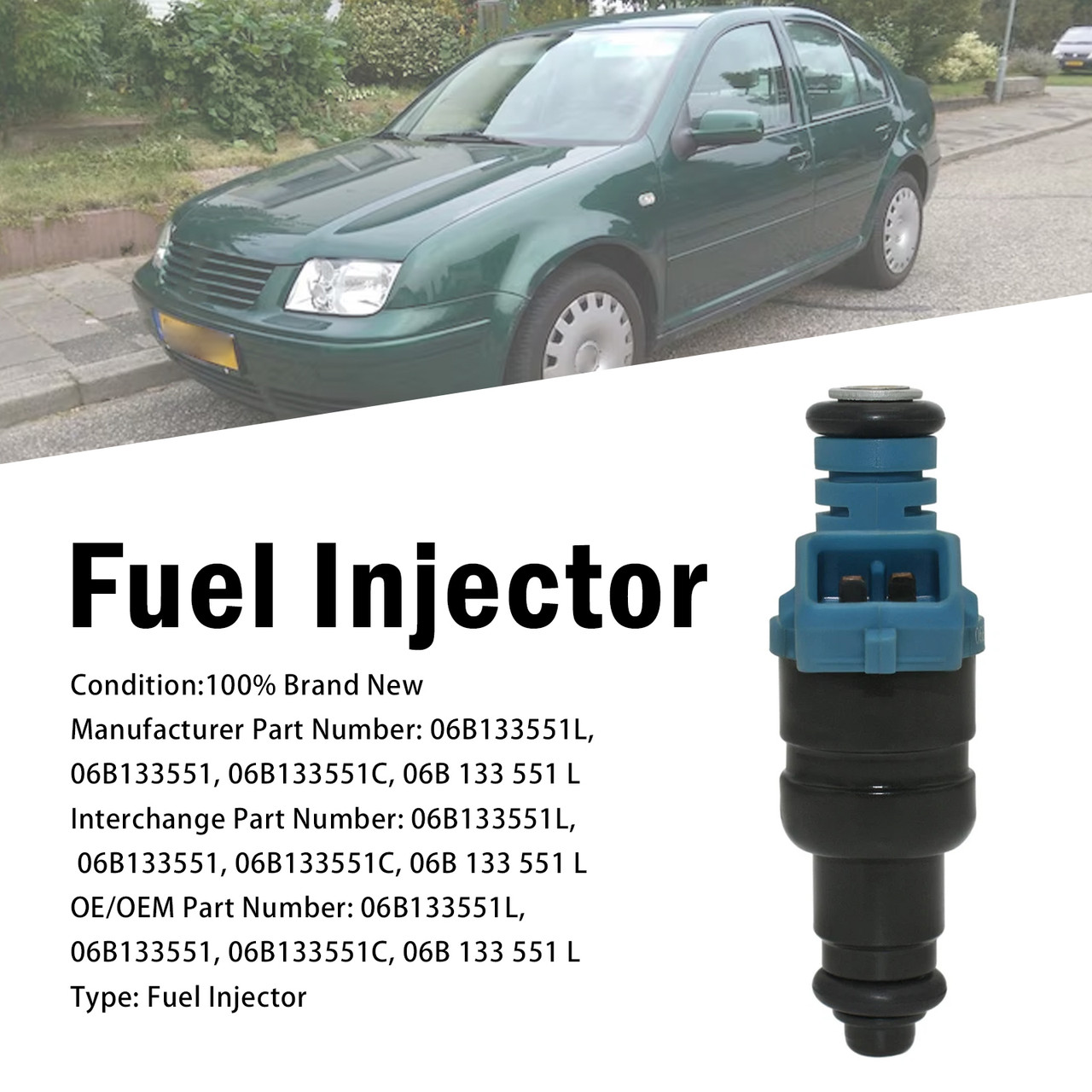1Pcs Fuel Injector For Audi A3 1.6L 1996-2003 A4 1.6L 1994-2000 06B133551L