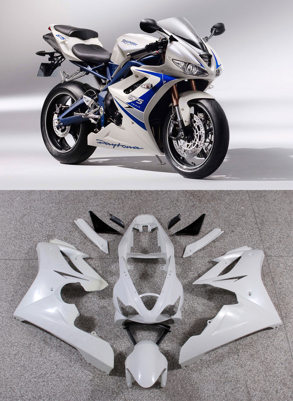 Fairings Triumph Daytona 675 White Blue 675 Racing (2006-2008)