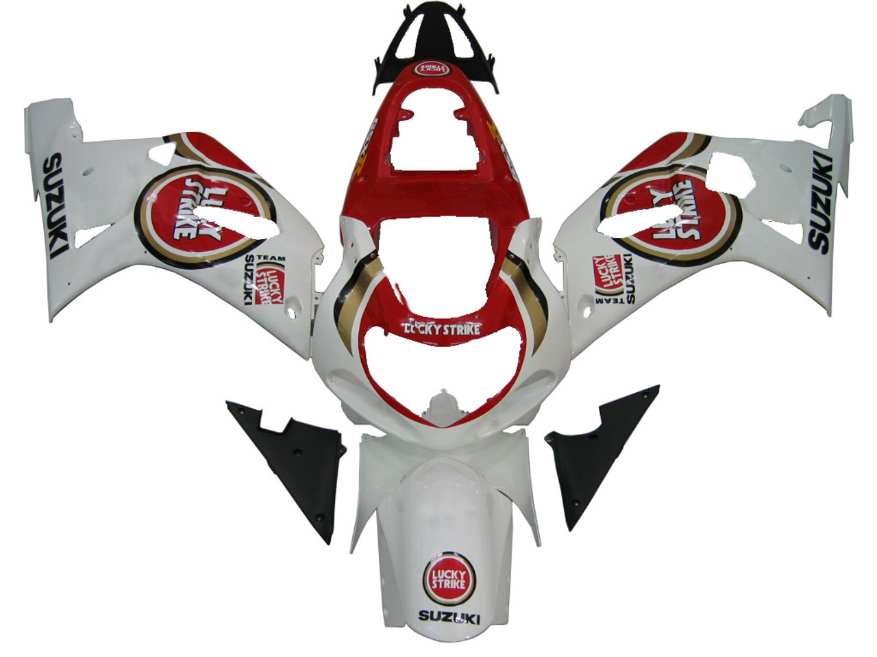 Fairings Suzuki GSXR 750 White Red Lucky Strike Racing  (2001-2003)