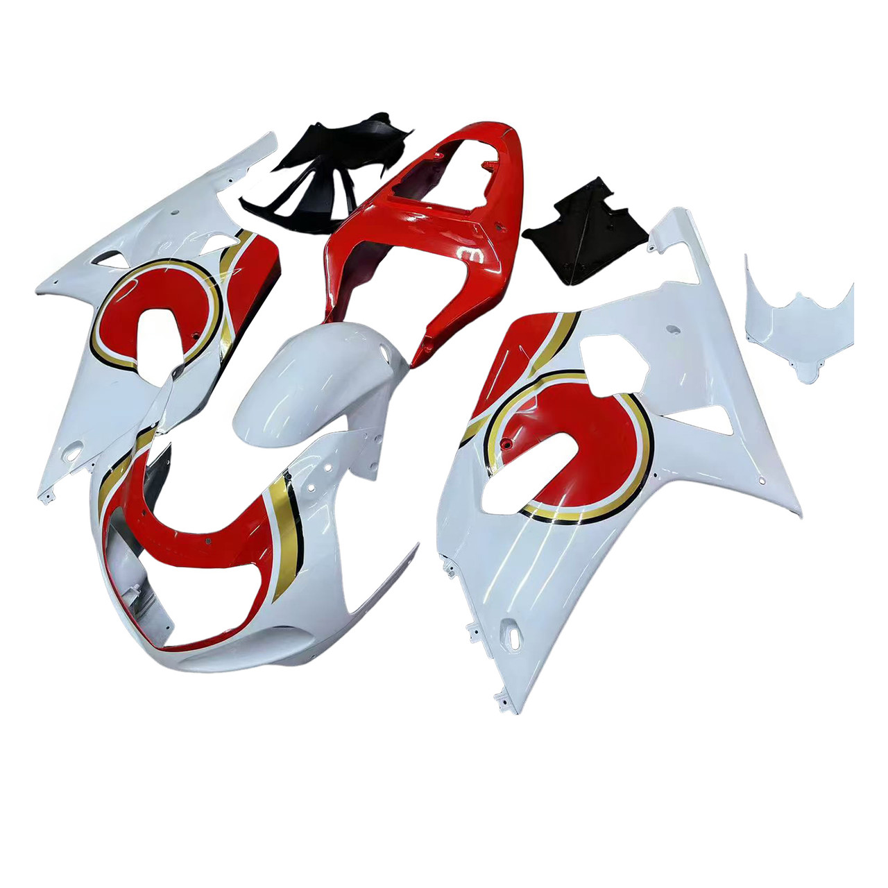 Amotopart Fairings Suzuki GSXR 750 White Red Lucky Strike Racing  (2001-2003)