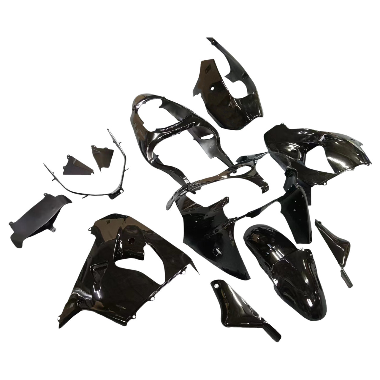 Amotopart Fairings Kawasaki ZX 9R All Black ZX9R Racing (2000-2001)