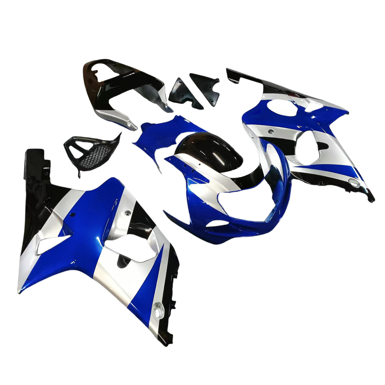 Amotopart Fairings Suzuki GSXR 1000 Silver Blue Black GSXR  Racing  (2000-2002)