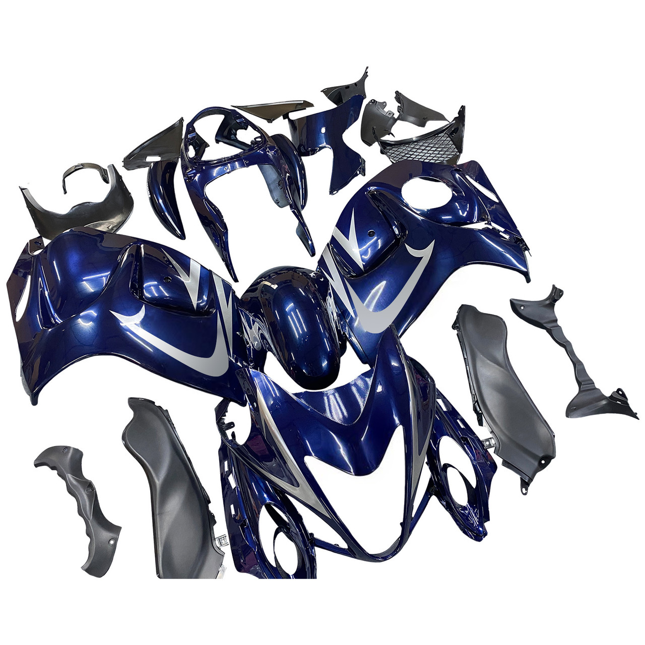 Amotopart Fairings Suzuki GSX 1300 Hayabusa Blue Dark Metallic Hayabusa Racing  (2008-2020)