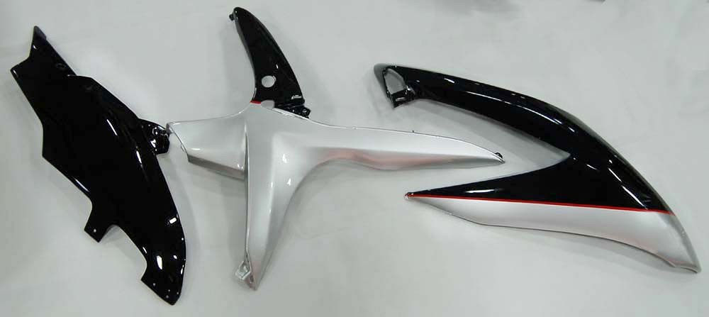 Amotopart Fairings Suzuki GSXR 600 750 Black Silver Jordan Racing  (2008-2010)