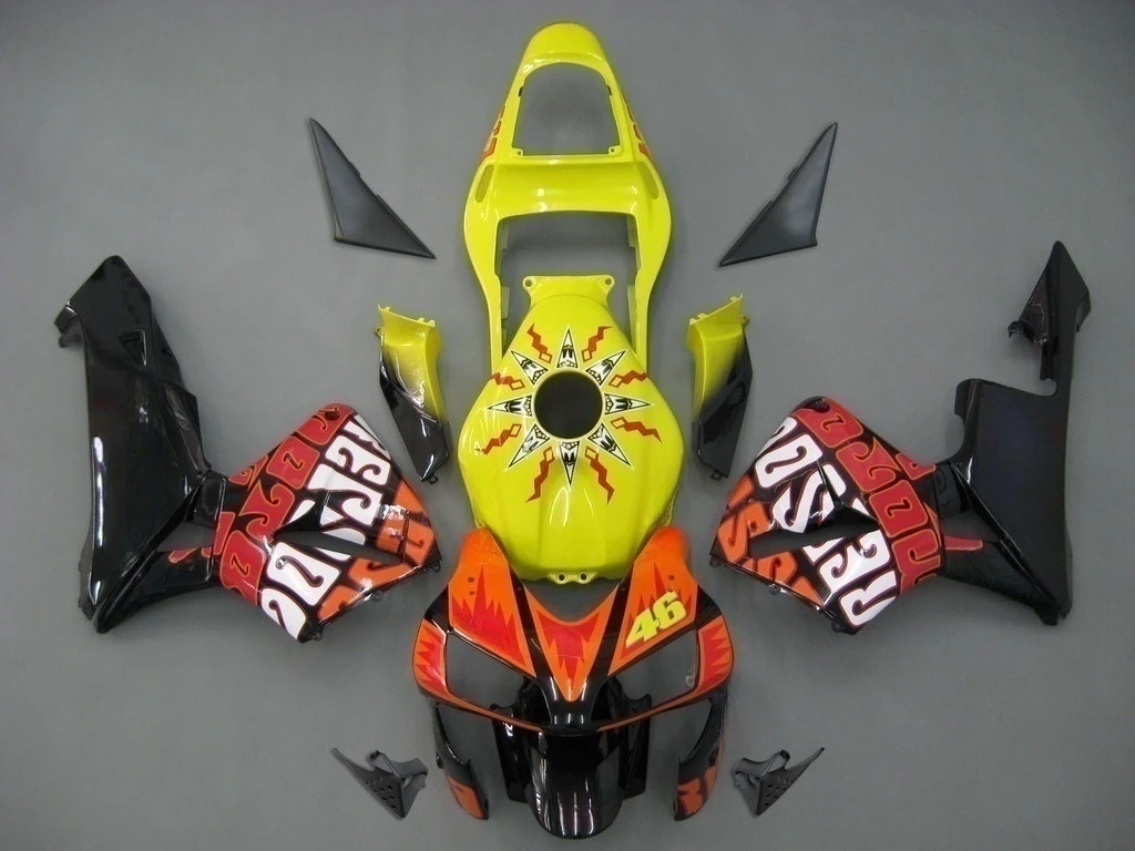 Amotopart Fairings Honda CBR 600 RR Yellow Black Valentino Rossi Repsol Moto Racing (2003-2004)