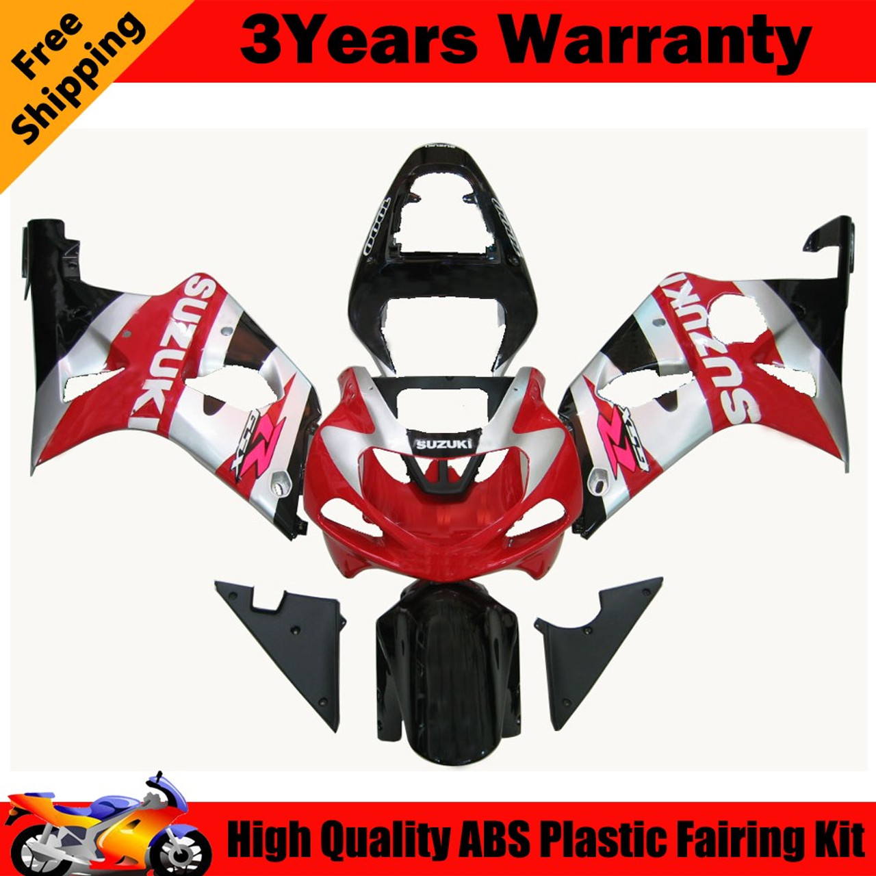 Fairings Suzuki GSXR 1000 Black & Red GSXR Racing  (2000-2002)