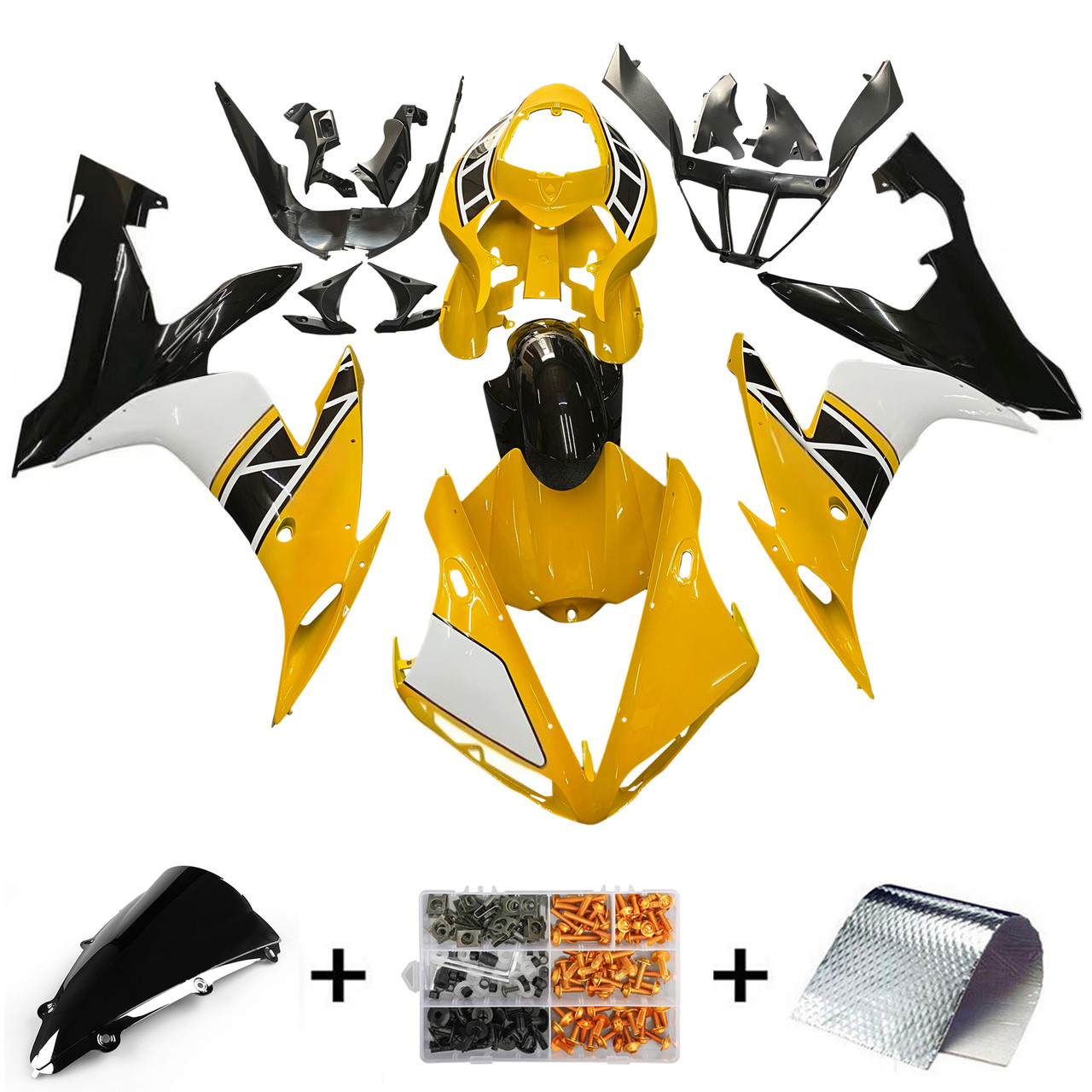 Amotopart Fairings Yamaha YZF-R1 Yellow Black Motul Racing (2004-2006)