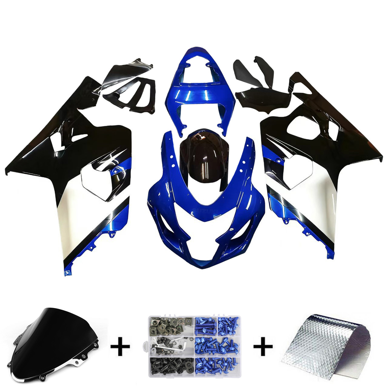 Amotopart Fairings Suzuki GSXR 600 750 Blue Black Suzuki GSXR Racing  (2004-2005)
