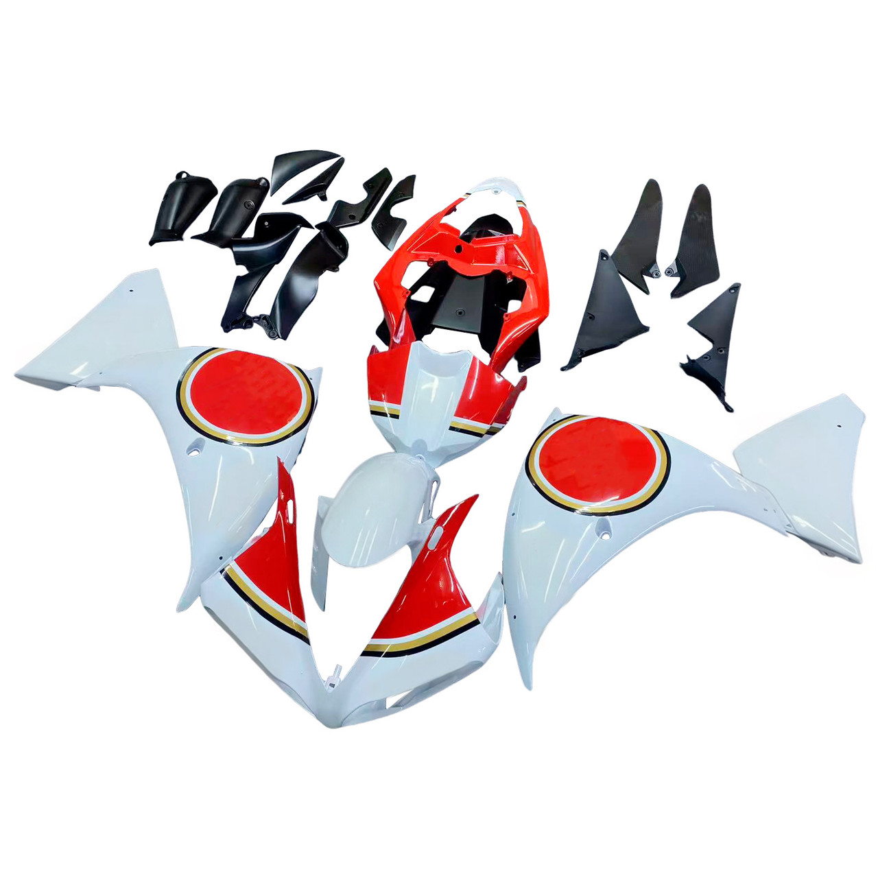 Amotopart Fairings Yamaha YZF-R1 White Red Lucky Strike R1 Racing (2009-2011)