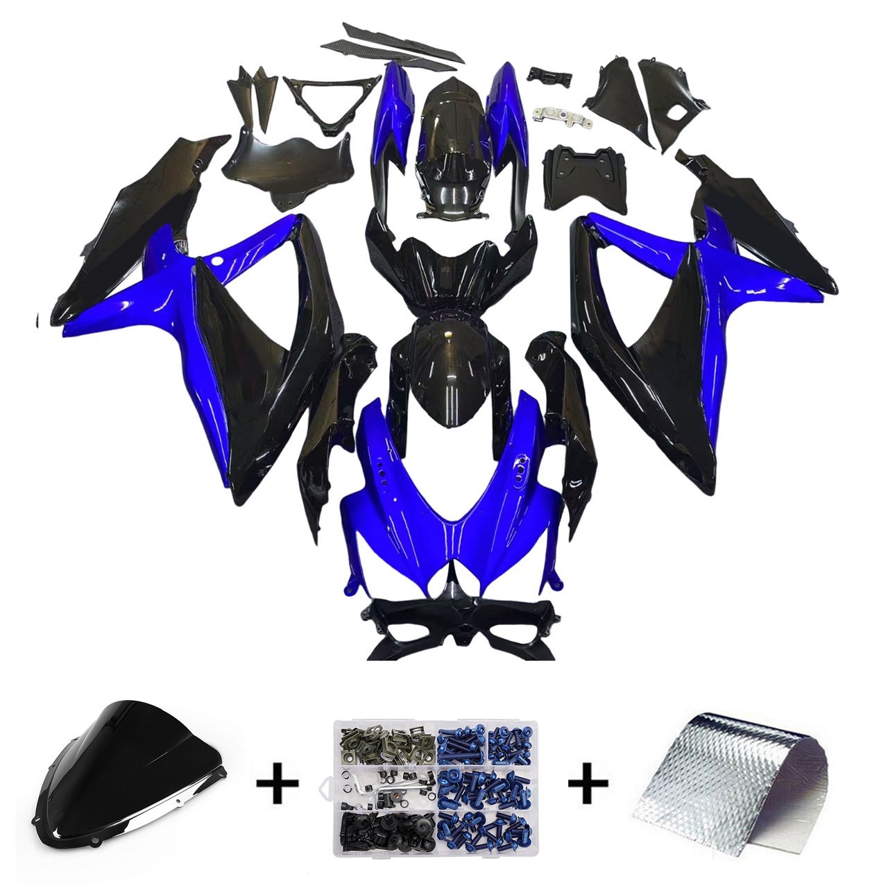 Amotopart Fairings Suzuki GSXR 600 750 Blue Black GSXR Racing  (2008-2010)
