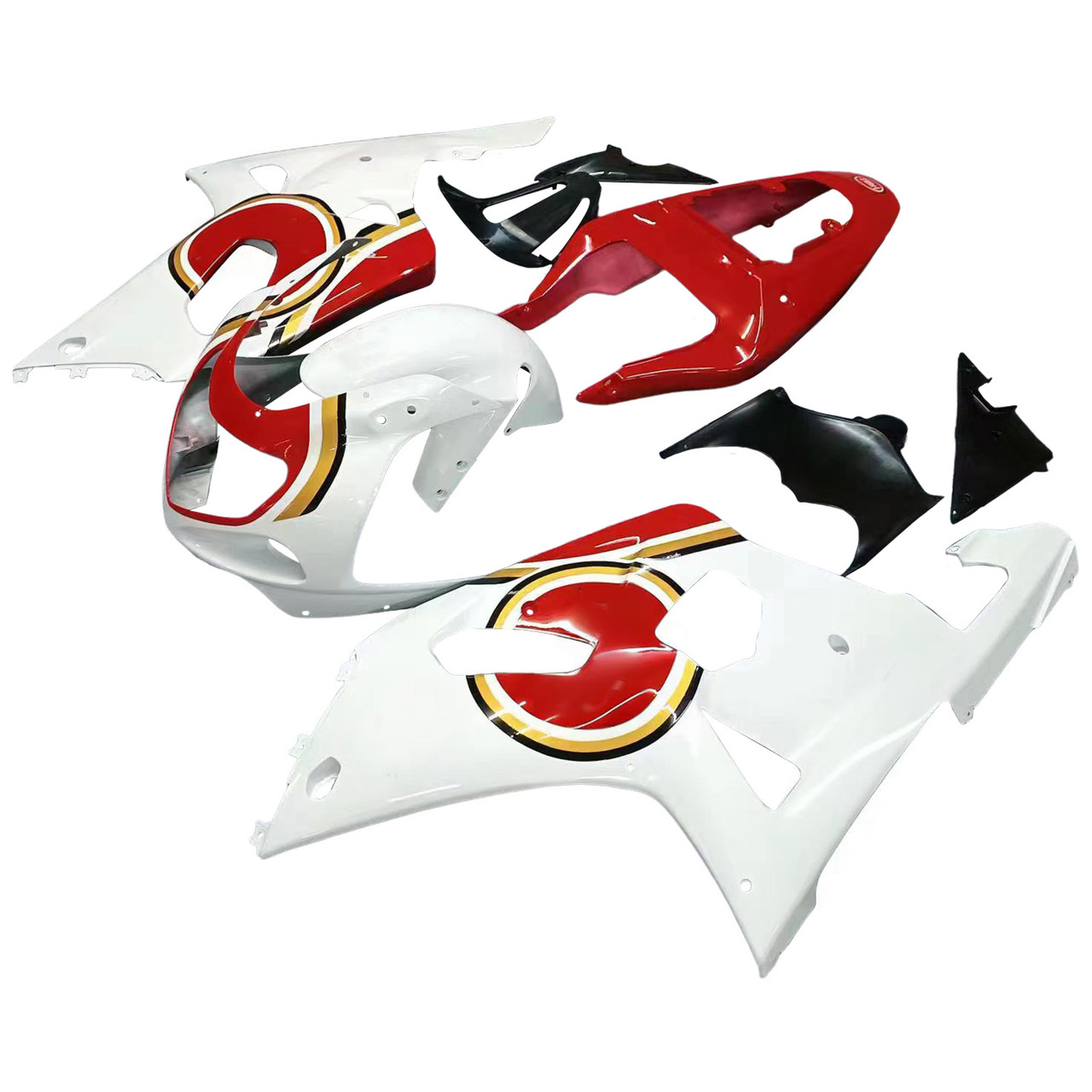 Amotopart Fairings Suzuki GSXR 600 White & Red Lucky Strike Racing  (2001-2003)