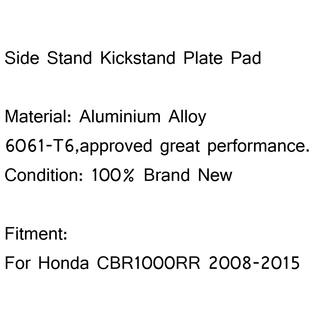 CNC Kickstand Side Stand Plate Pad Honda CBR1000RR 2008-2015 Red