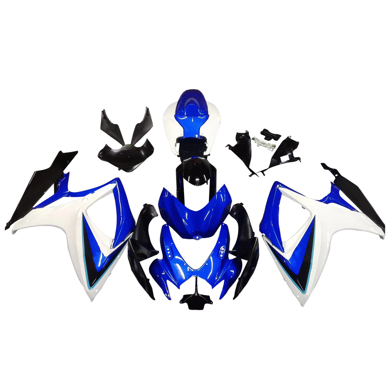 Amotopart Fairings Suzuki GSXR 600 750 White Blue Black GSXR Racing (2006-2007)