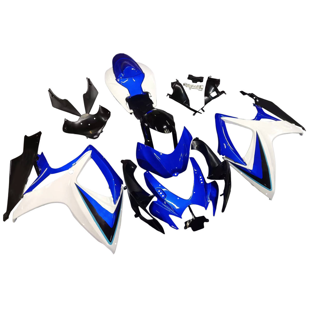 Amotopart Fairings Suzuki GSXR 600 750 White Blue Black GSXR Racing (2006-2007)