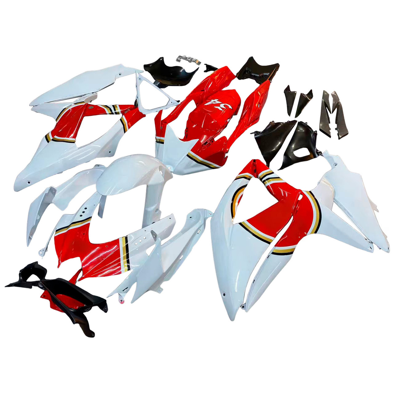 Amotopart Fairings Suzuki GSXR 600 750 White Red Lucky Strike Racing  (2008-2010)