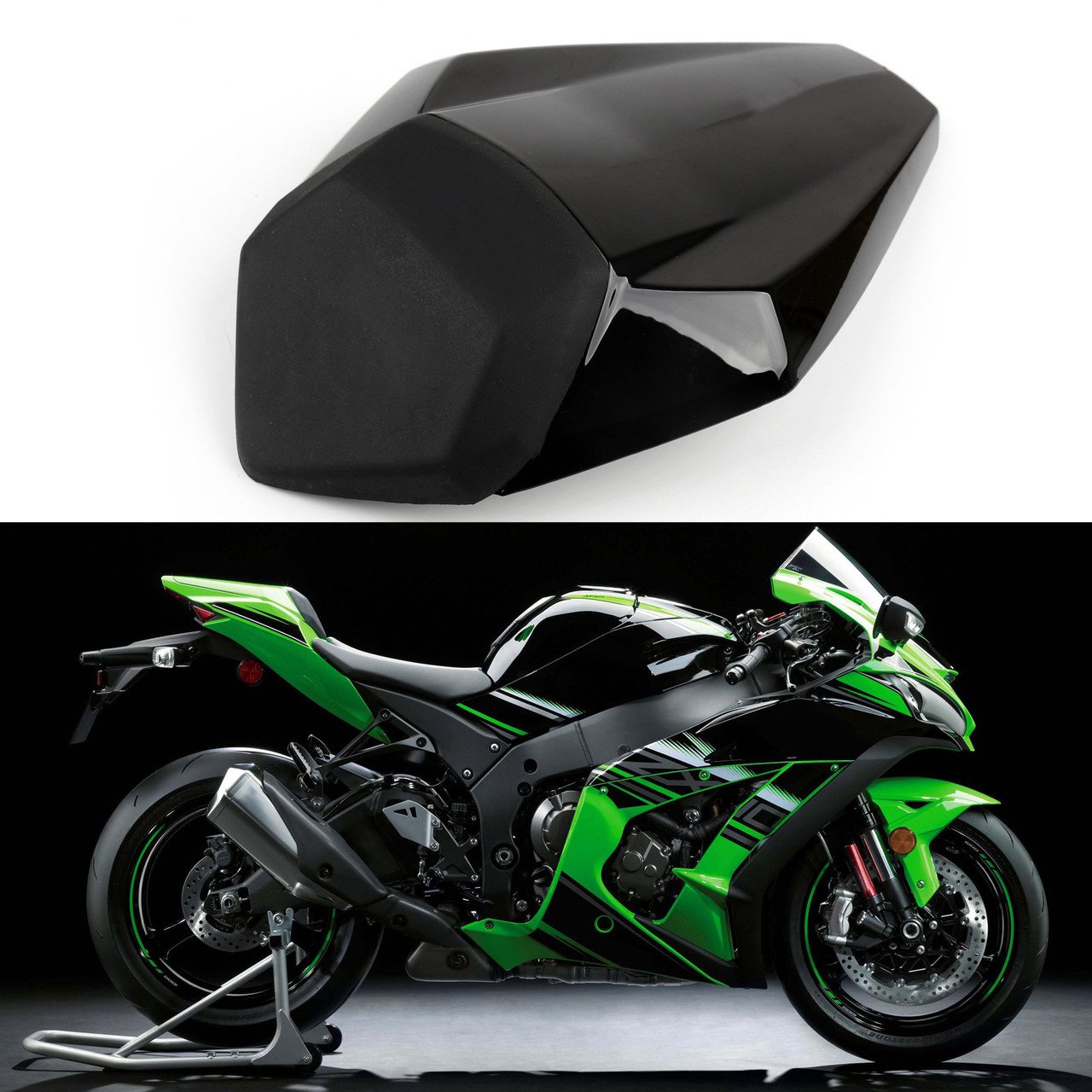 Rear Passenger Single Seat Cover Cowl Fit For Kawasaki Nijia ZX10R ZX10R ABS 2016-2026 GBlack