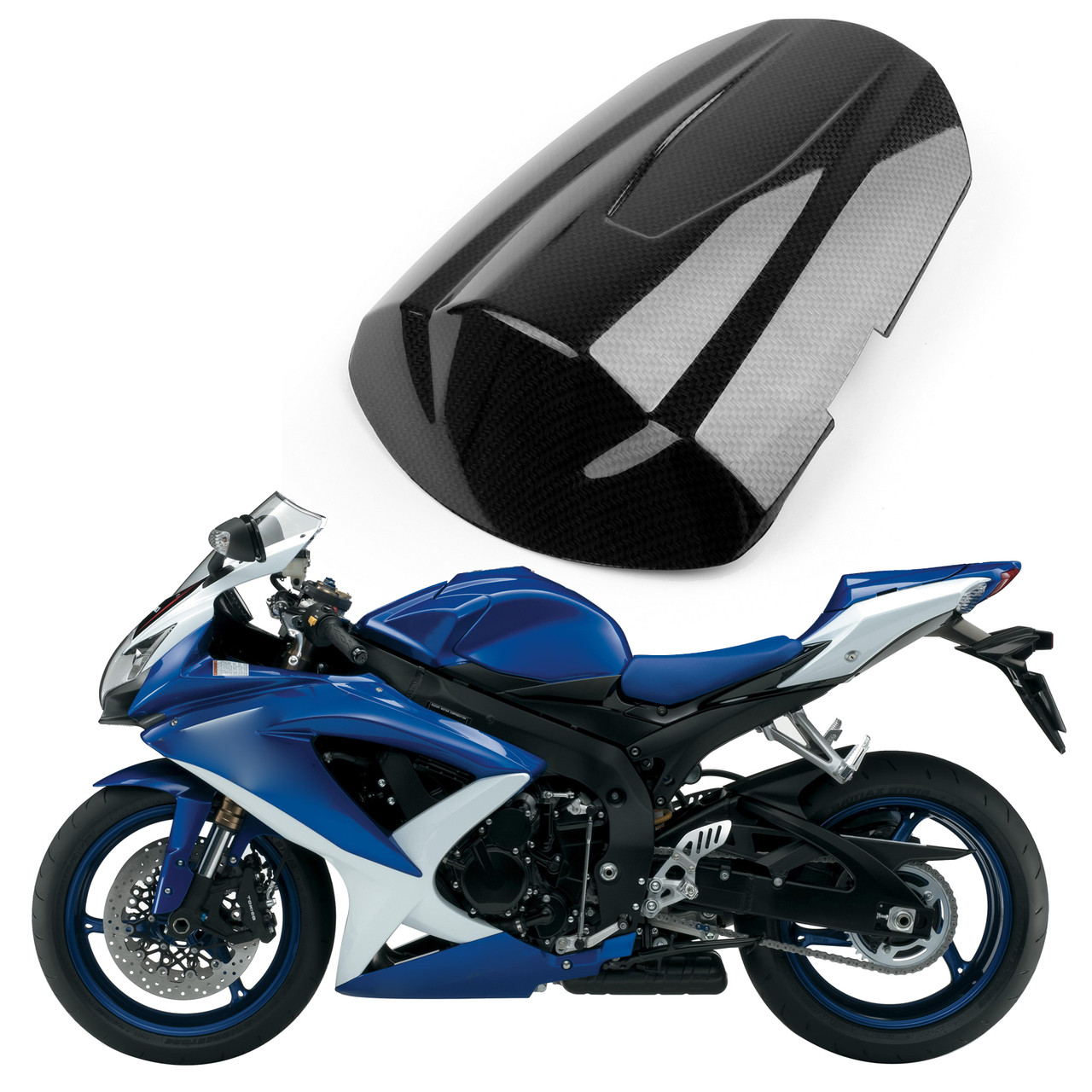 Seat Cowl Rear Seat Cover Fit For Suzuki GSXR600 GSXR750 2008-2010 Carbon