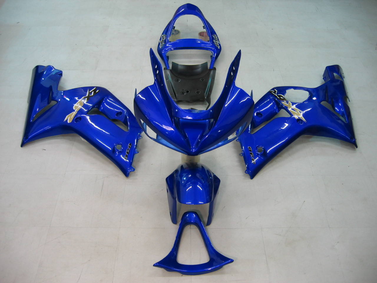 Amotopart Fairings Kawasaki ZX6R 636 Blue Ninja Racing (2003