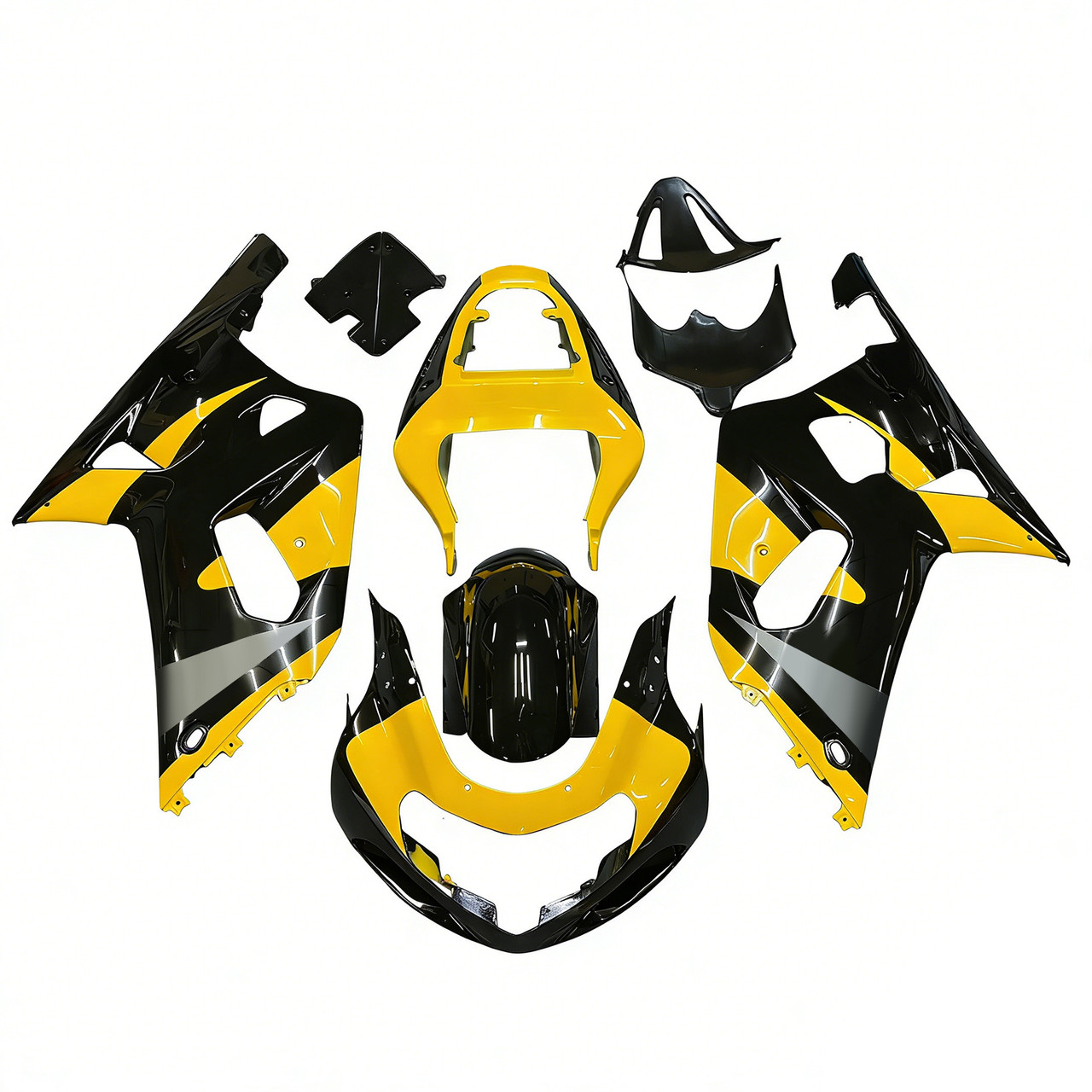 Amotopart Fairings Suzuki GSXR 750 Black & Yellow GSXR Racing (2001-2003)
