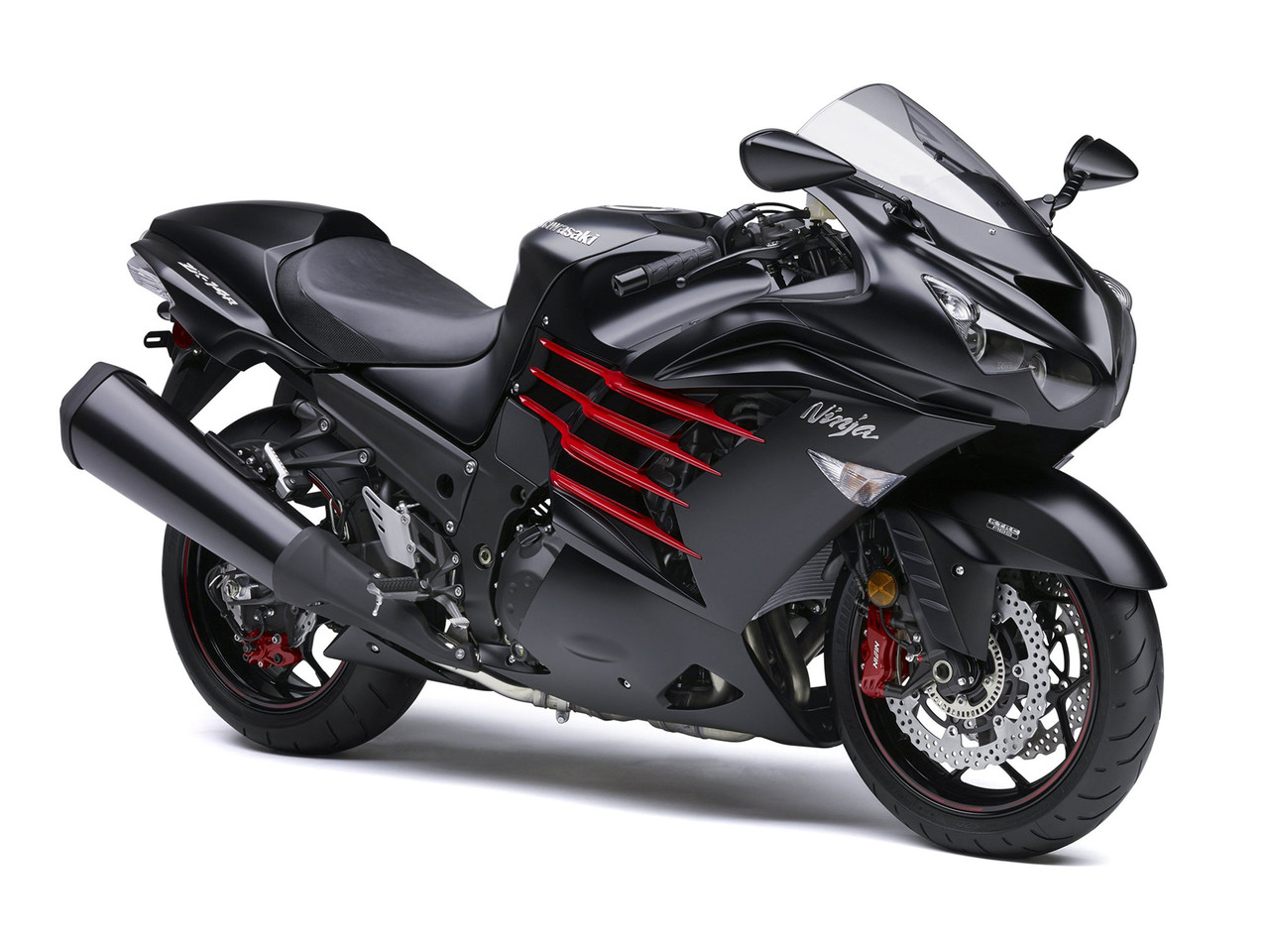 Amotopart Fairings Plastics Kawasaki ZX14R Ninja Black Red