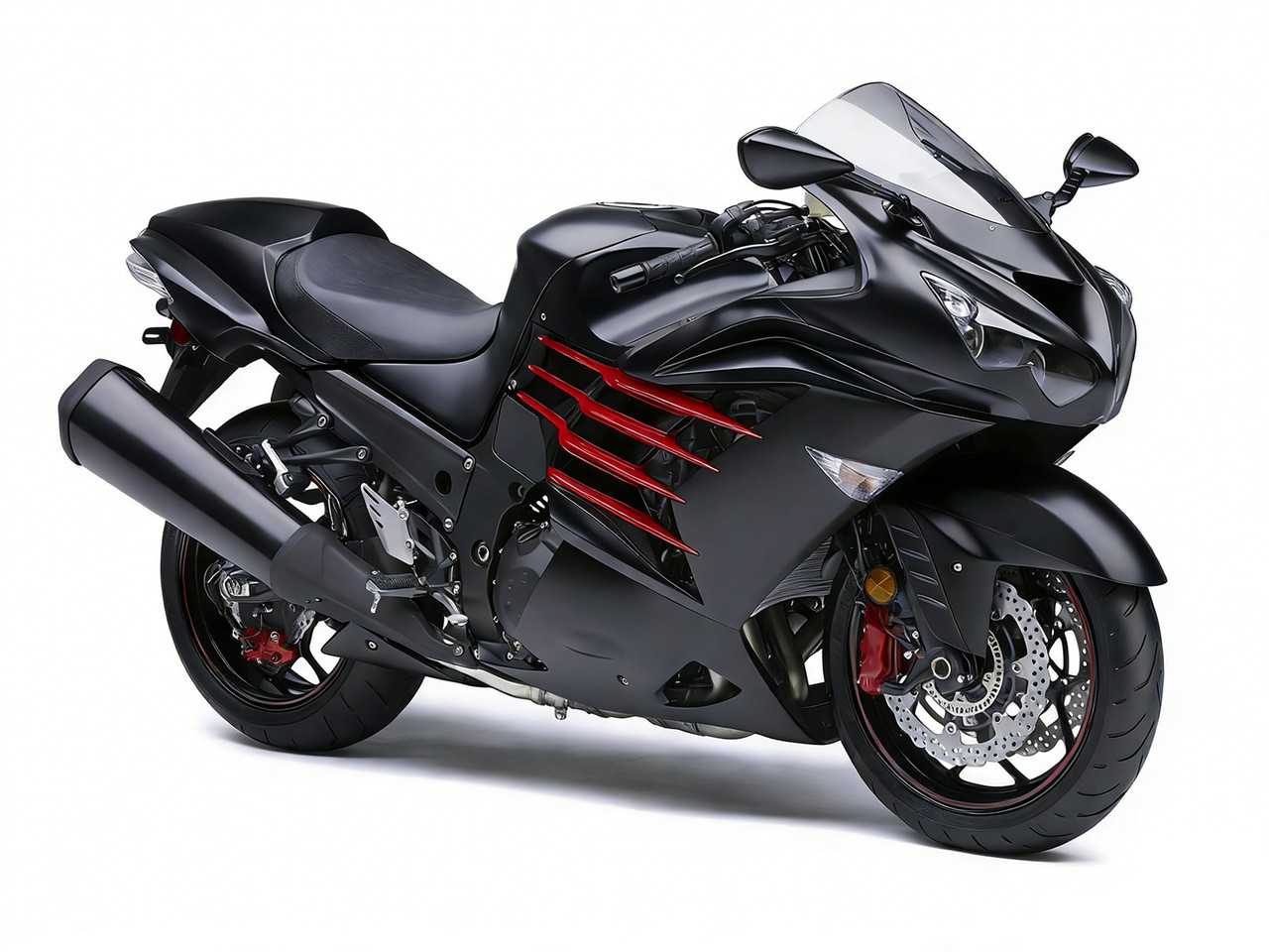 Amotopart Fairings Plastics Kawasaki ZX14R Ninja Black Red Racing (2012-2021)