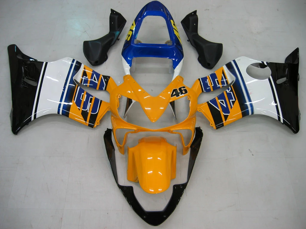 Amotopart Fairings Honda CBR 600 F4i Yellow No.46 Azzurro Racing (2001-2003)