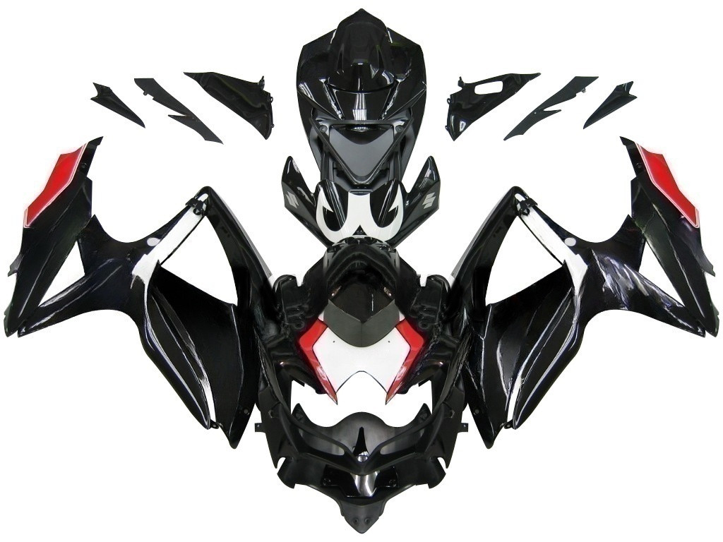 Amotopart Fairings Suzuki GSXR 600 750 Black Red Relentless Racing  (2008-2010)