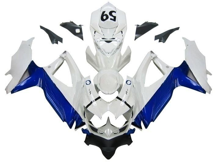 Amotopart Fairings Suzuki GSXR 600 750 White Blue Jordan Racing  (2008-2010)