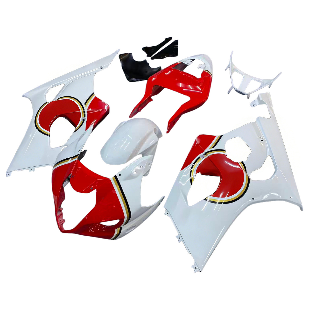 Amotopart Fairings Suzuki GSXR 1000 White and Red Lucky Strike Racing  (2003-2004)
