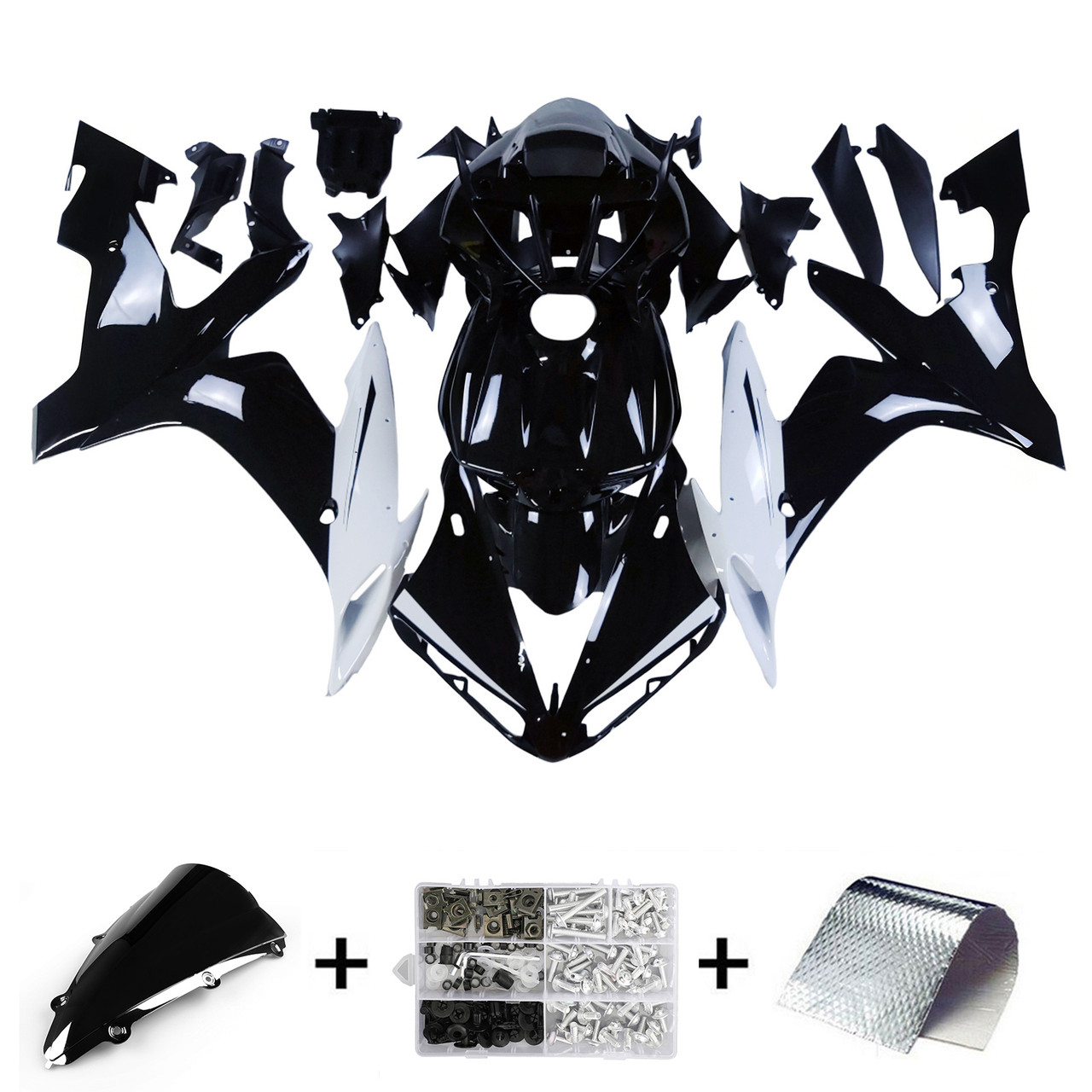 Amotopart Fairings Yamaha YZF-R1 Black White R1 Racing (2004-2006)