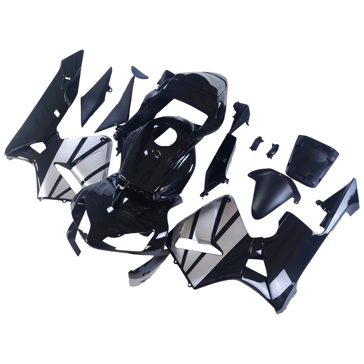 Amotopart Fairings Honda CBR 600 RR Black & Silver CBR Racing (2003-2004)