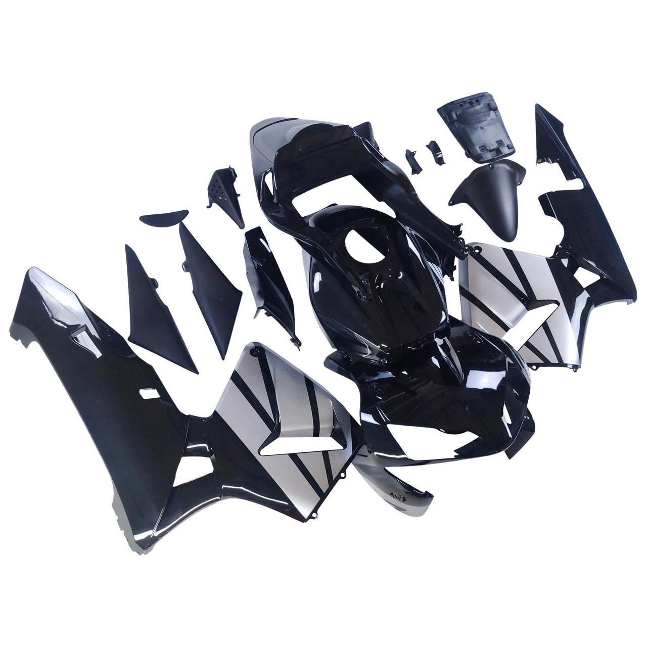 Amotopart Fairings Honda CBR 600 RR Black & Silver CBR Racing (2003-2004)