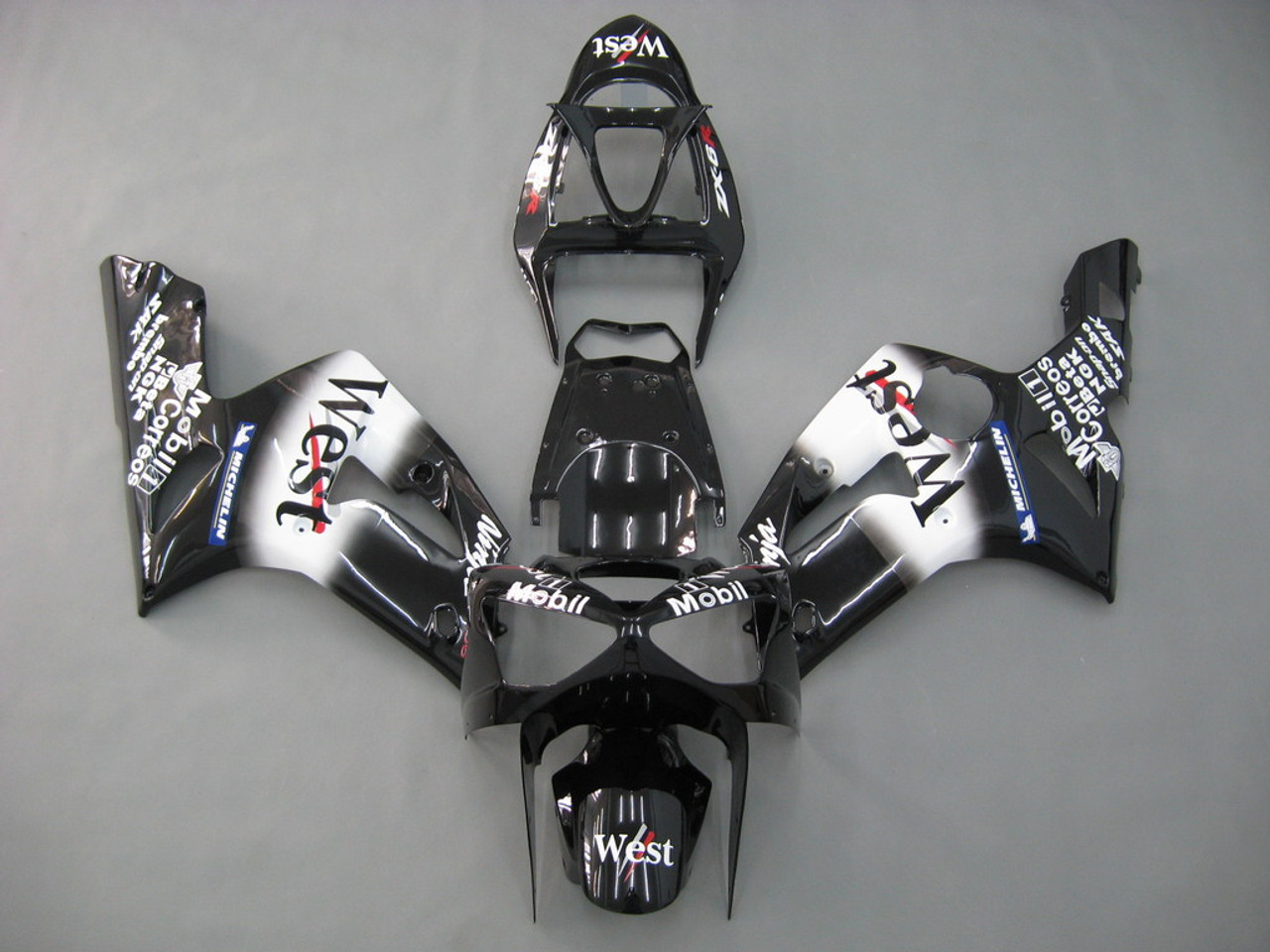 Amotopart Fairings Kawasaki ZX6R 636 Black West Ninja Racing