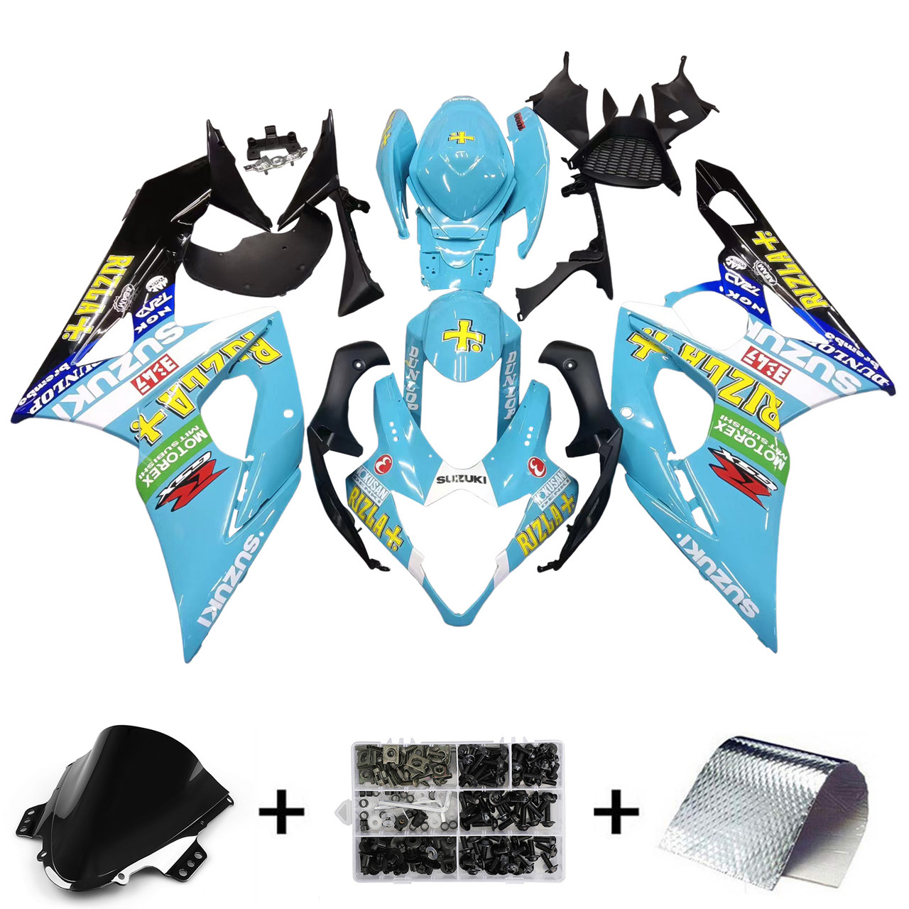 Amotopart Fairings Suzuki GSXR 1000 Blue Black Rizla Racing (2005-2006)