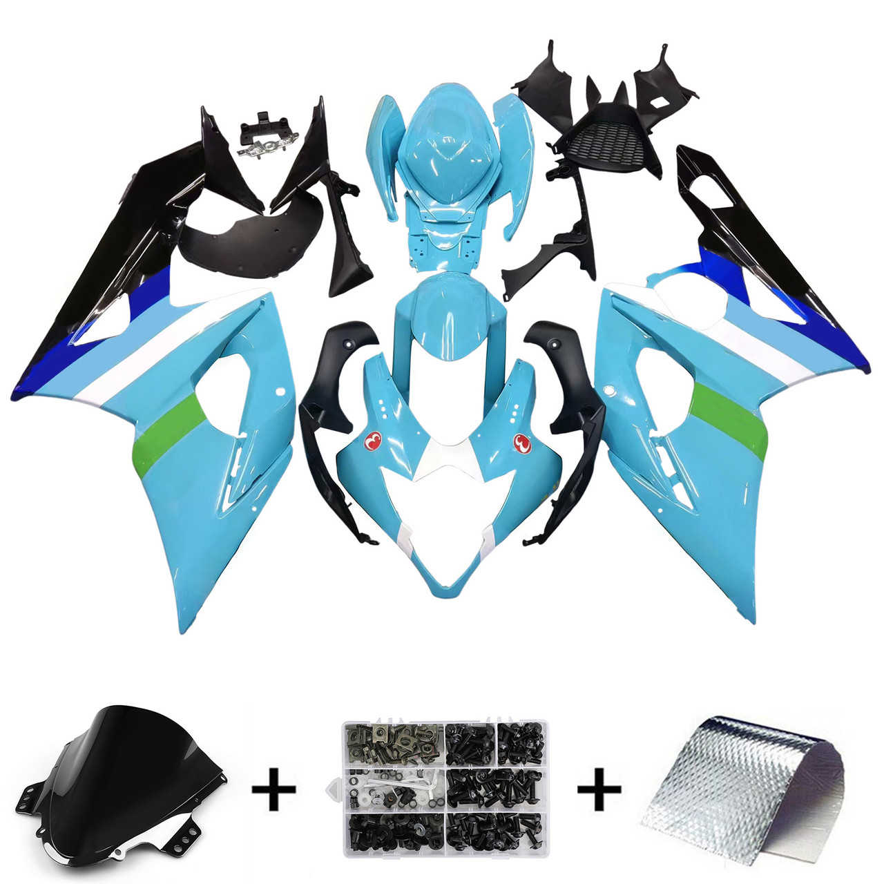 Amotopart Fairings Suzuki GSXR 1000 Blue Black Rizla Racing (2005-2006)